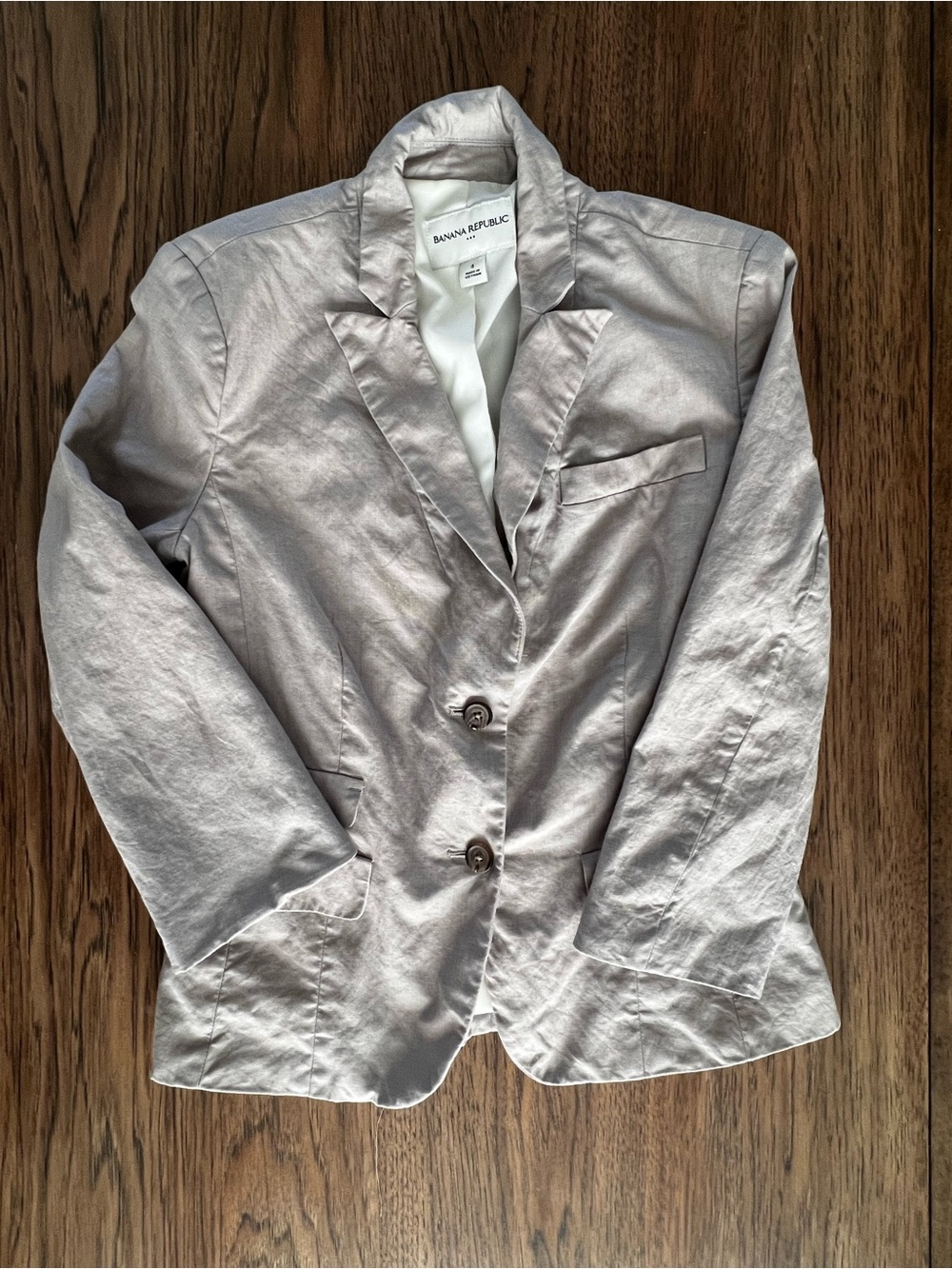 Banana Republic Light Khaki 98% Cotton Women's Blazer